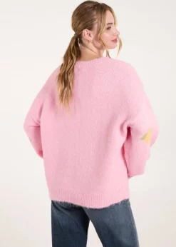 Knitwear>Blue Vanilla Pink Lemons & Leaves Detail Jumper