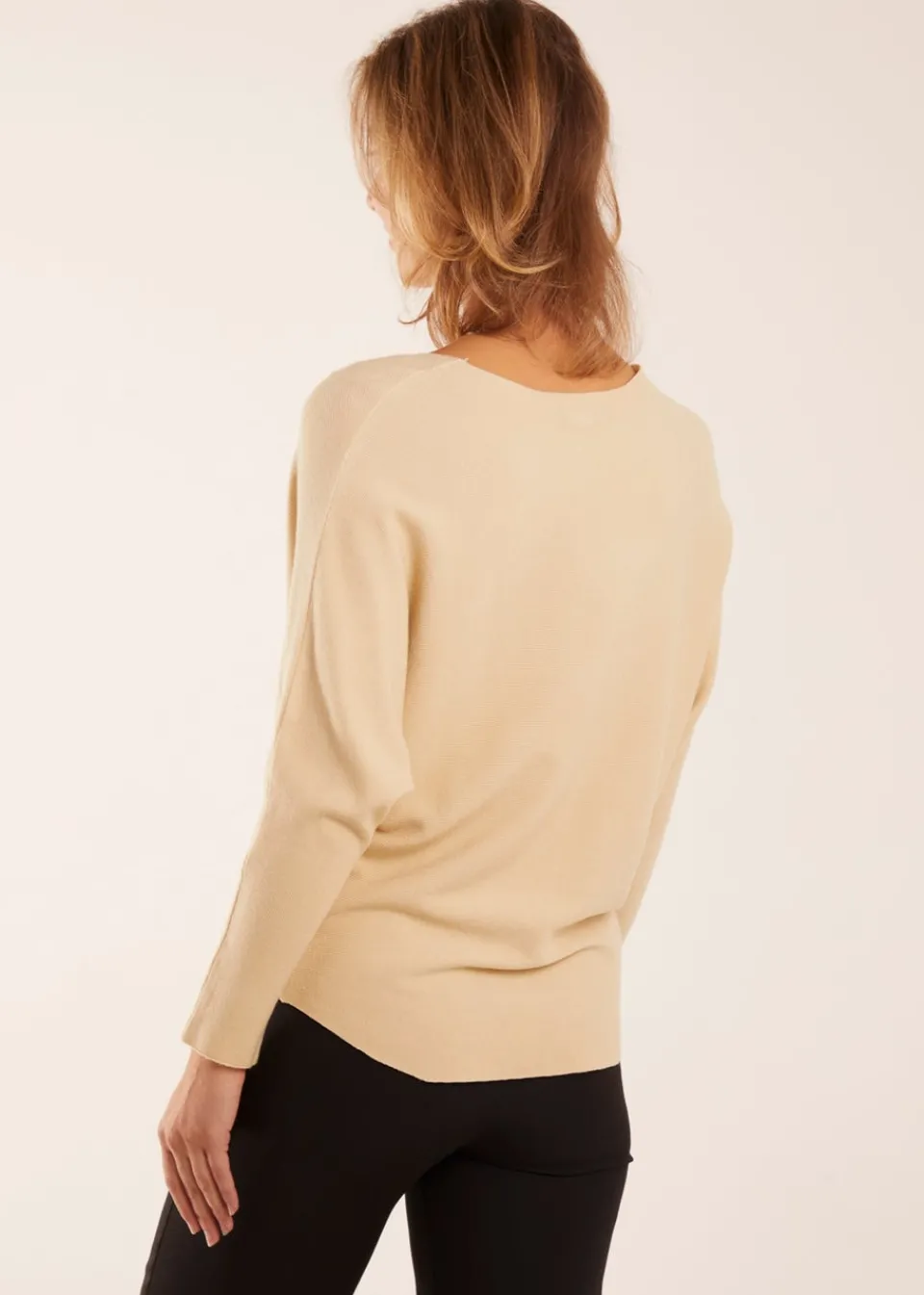 Tops>Blue Vanilla Plain Batwing Top