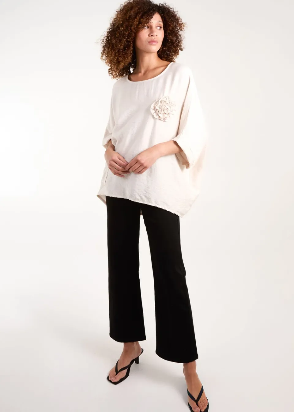 T-Shirts>Blue Vanilla Corsage Top Stone