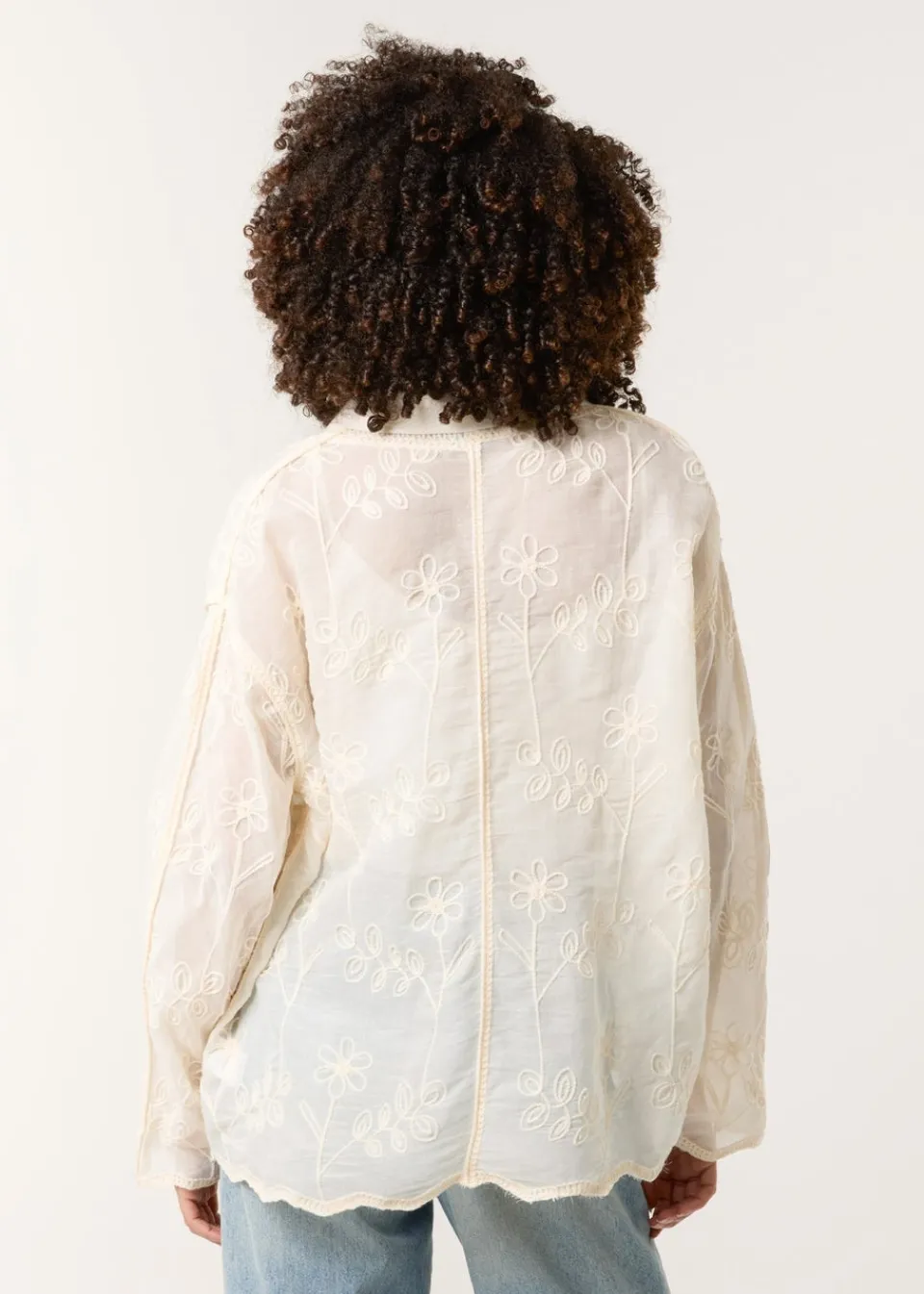Tops>Blue Vanilla Stone Flower Print Shirt