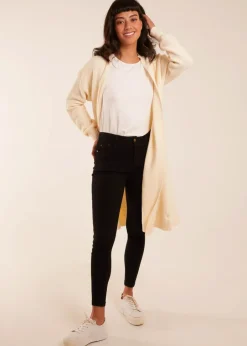 Tops>Blue Vanilla Ribbed Throw On Cardigan Stone