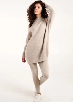 Tops>Blue Vanilla Stone Ribbed Jumper & Knit Legging Set