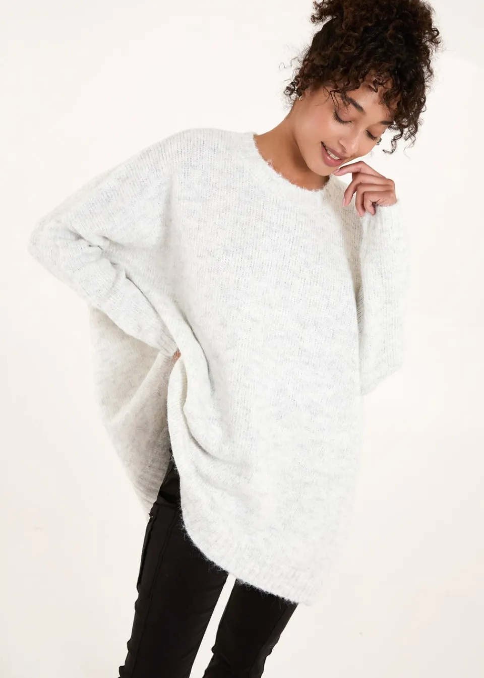 Tops>Blue Vanilla Stone Round Neck Jumper
