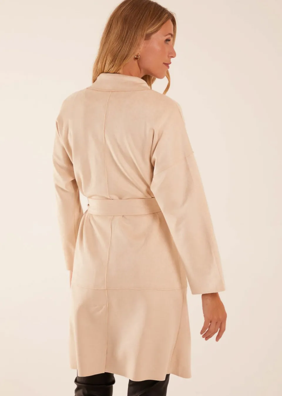 Coats & Jackets>Blue Vanilla Waist Detail Trench Style Jacket Stone