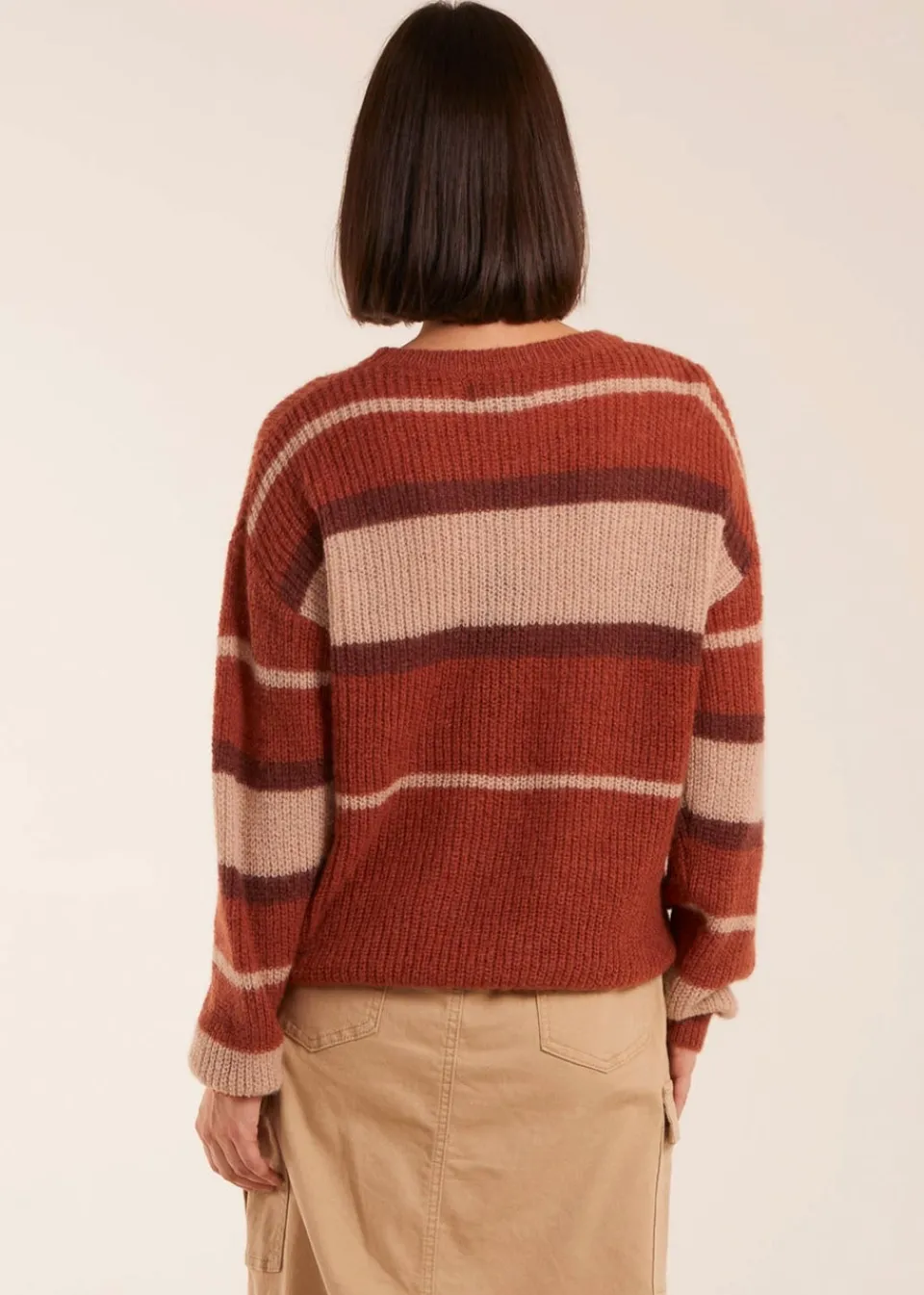 Tops>Blue Vanilla Striped Print Jumper