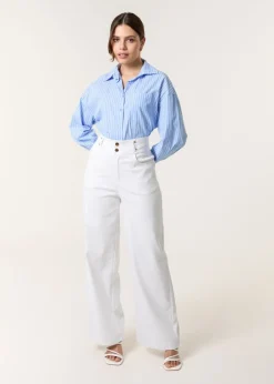 Jeans & Jeggings>Blue Vanilla White High Waisted Jeans