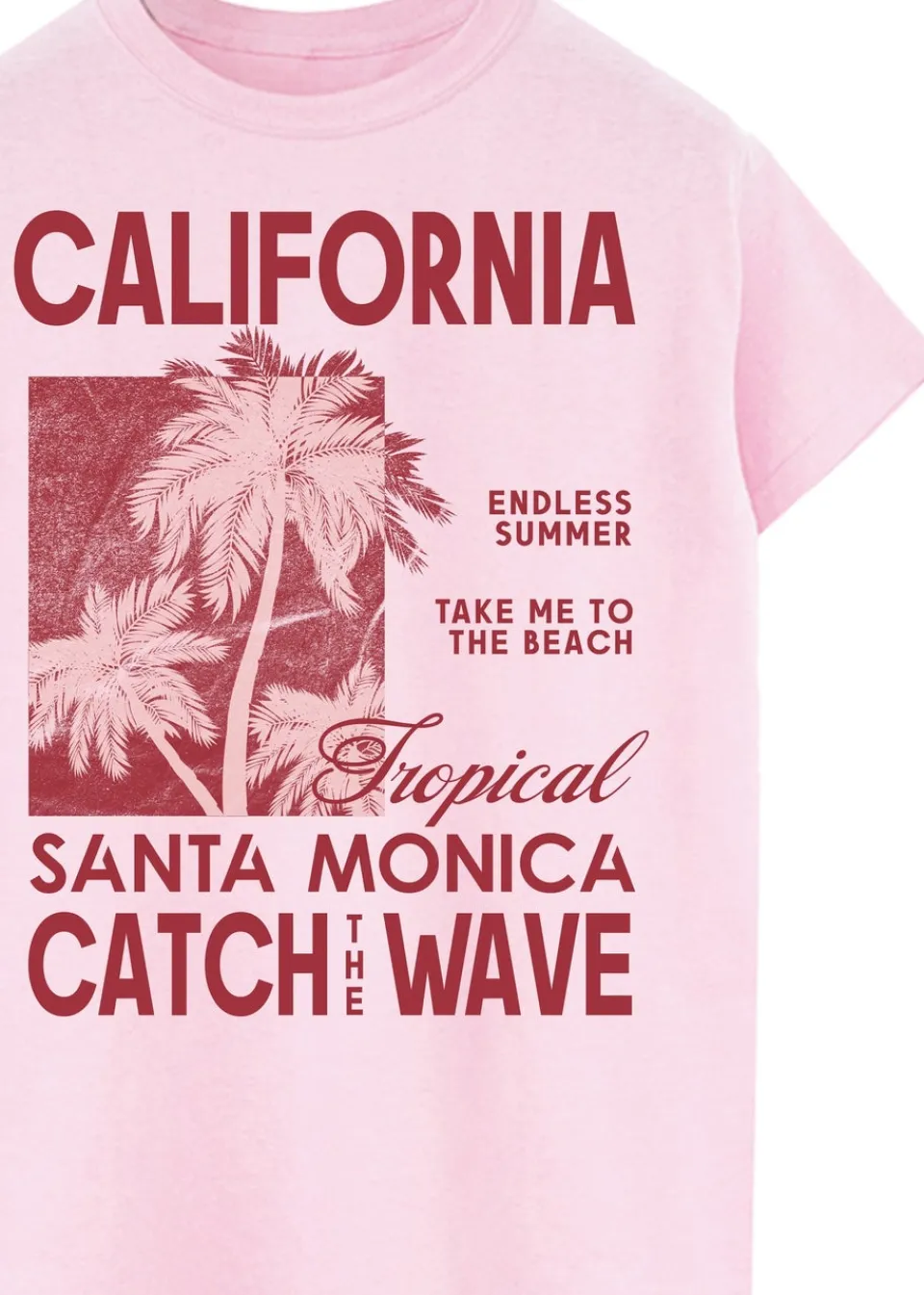 T-Shirts>Brands In California Santa Monica Pink Boyfriend Fit T-Shirt