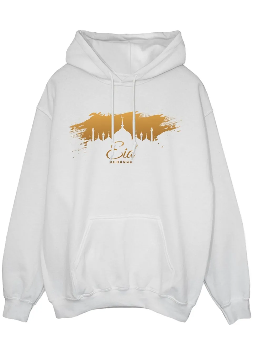 Loungewear>Brands In Eid Mosque Skyline White Hoodie