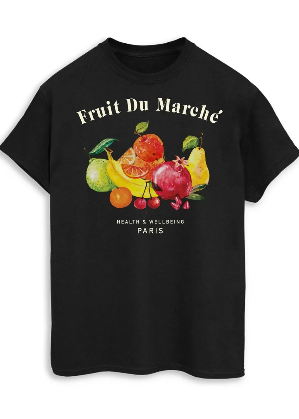 T-Shirts>Brands In Fruit Du Marche Black Boyfriend Fit T-Shirt
