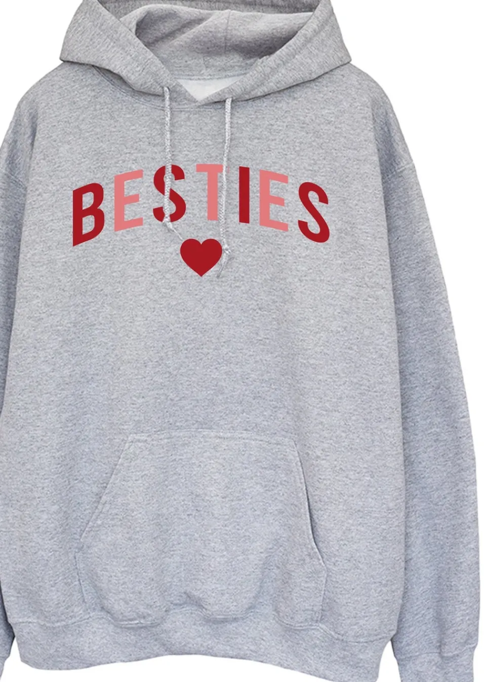 Loungewear>Brands In Grey Besties Heather Hoodie