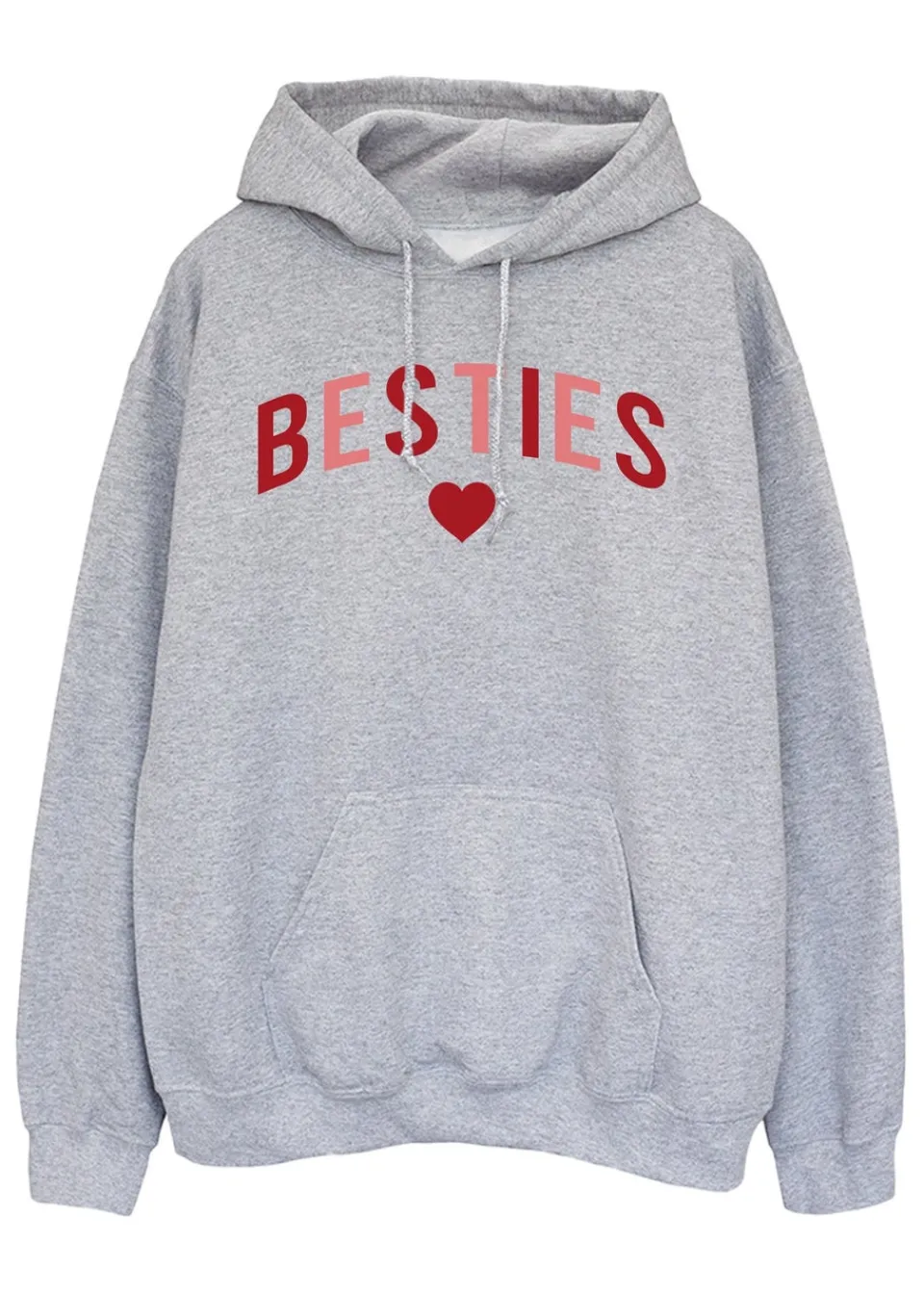 Loungewear>Brands In Grey Besties Heather Hoodie