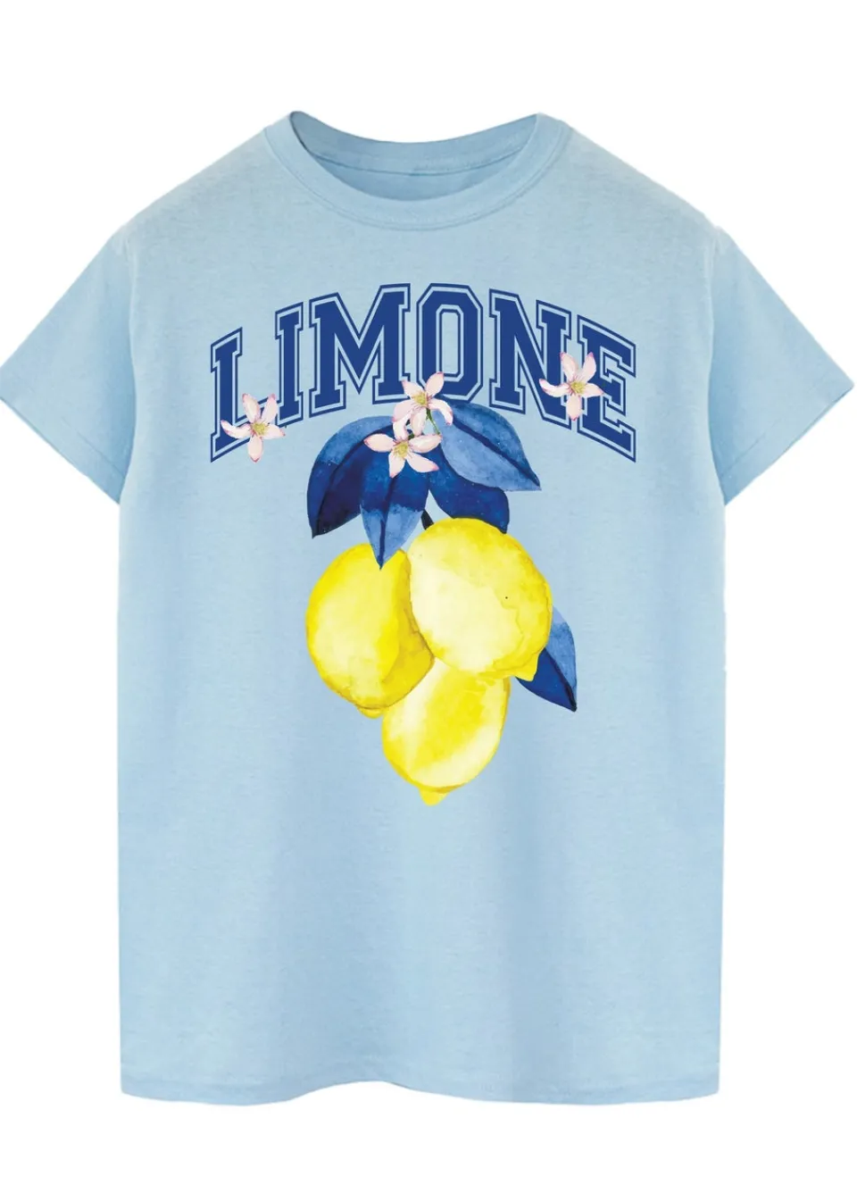 T-Shirts>Brands In Limone Fruit Light Blue Boyfriend Fit Graphic T-Shirt