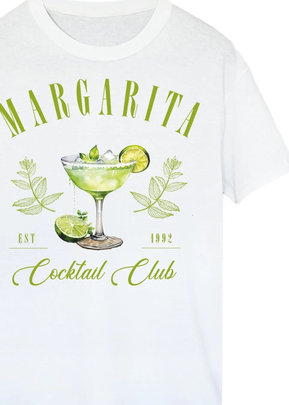 T-Shirts>Brands In Margarita Cocktail Club White Boyfriend Fit Graphic T-Shirt