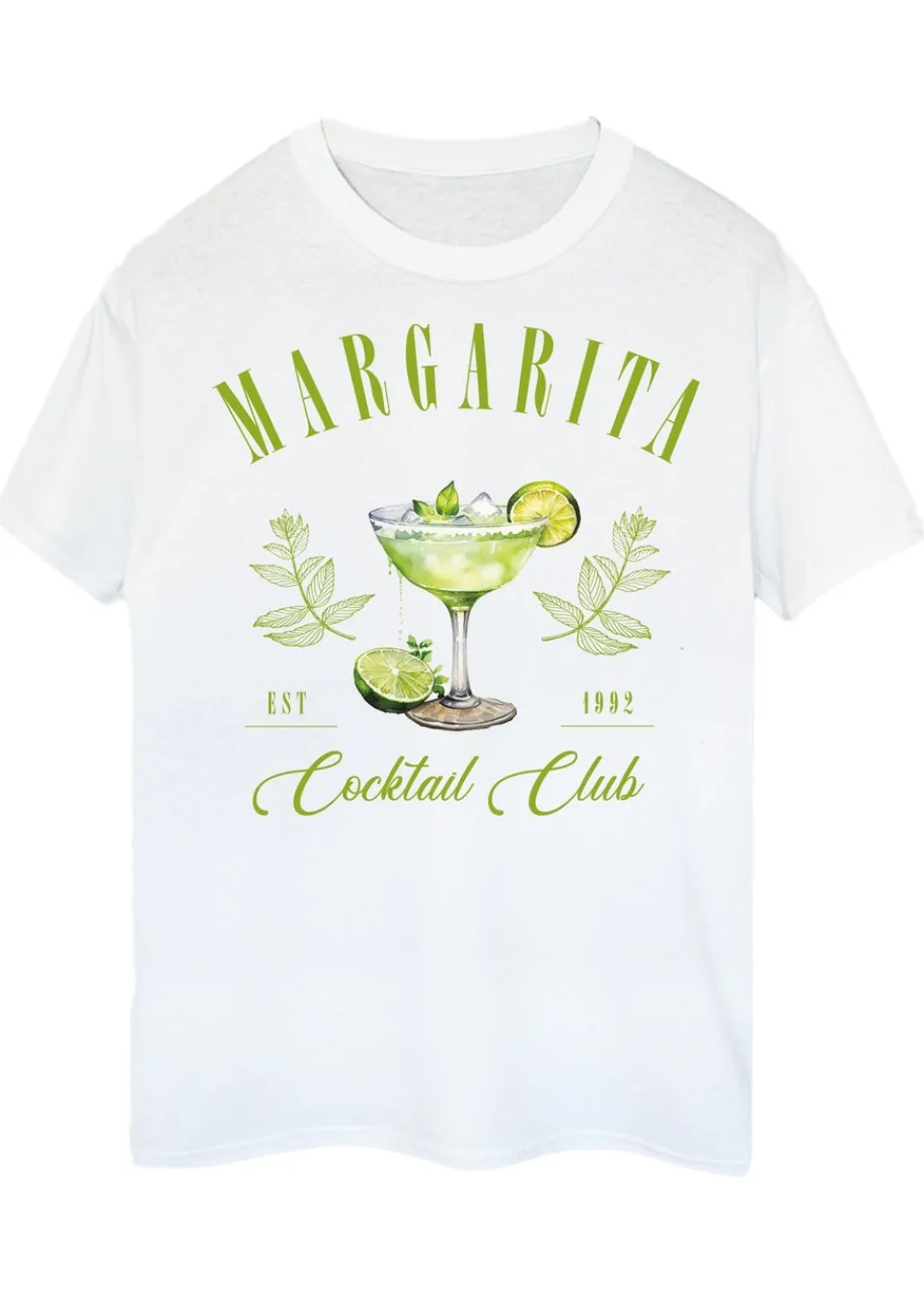 T-Shirts>Brands In Margarita Cocktail Club White Boyfriend Fit Graphic T-Shirt