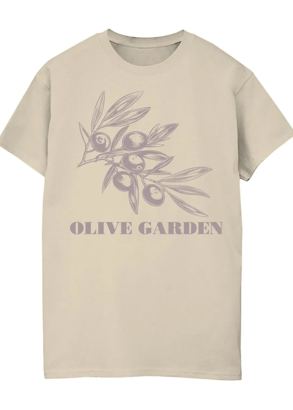 T-Shirts>Brands In Olive Garden Sand Boyfriend Fit Graphic T-Shirt
