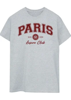 T-Shirts>Brands In Paris Leisure Club Grey Boyfriend Fit Graphic T-Shirt