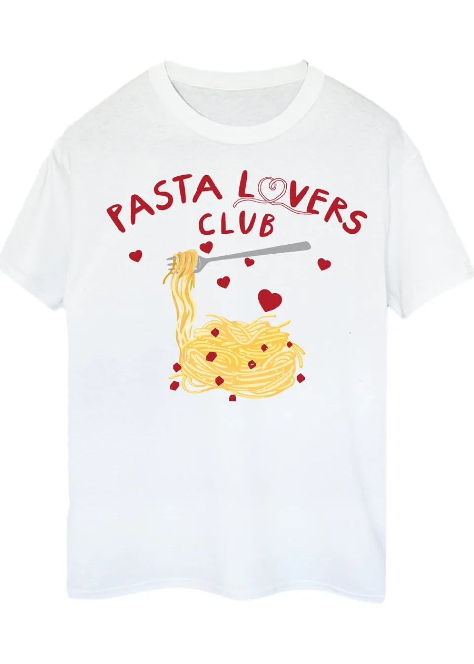 T-Shirts>Brands In Pasta Lovers Club White Boyfriend Fit Graphic T-Shirt