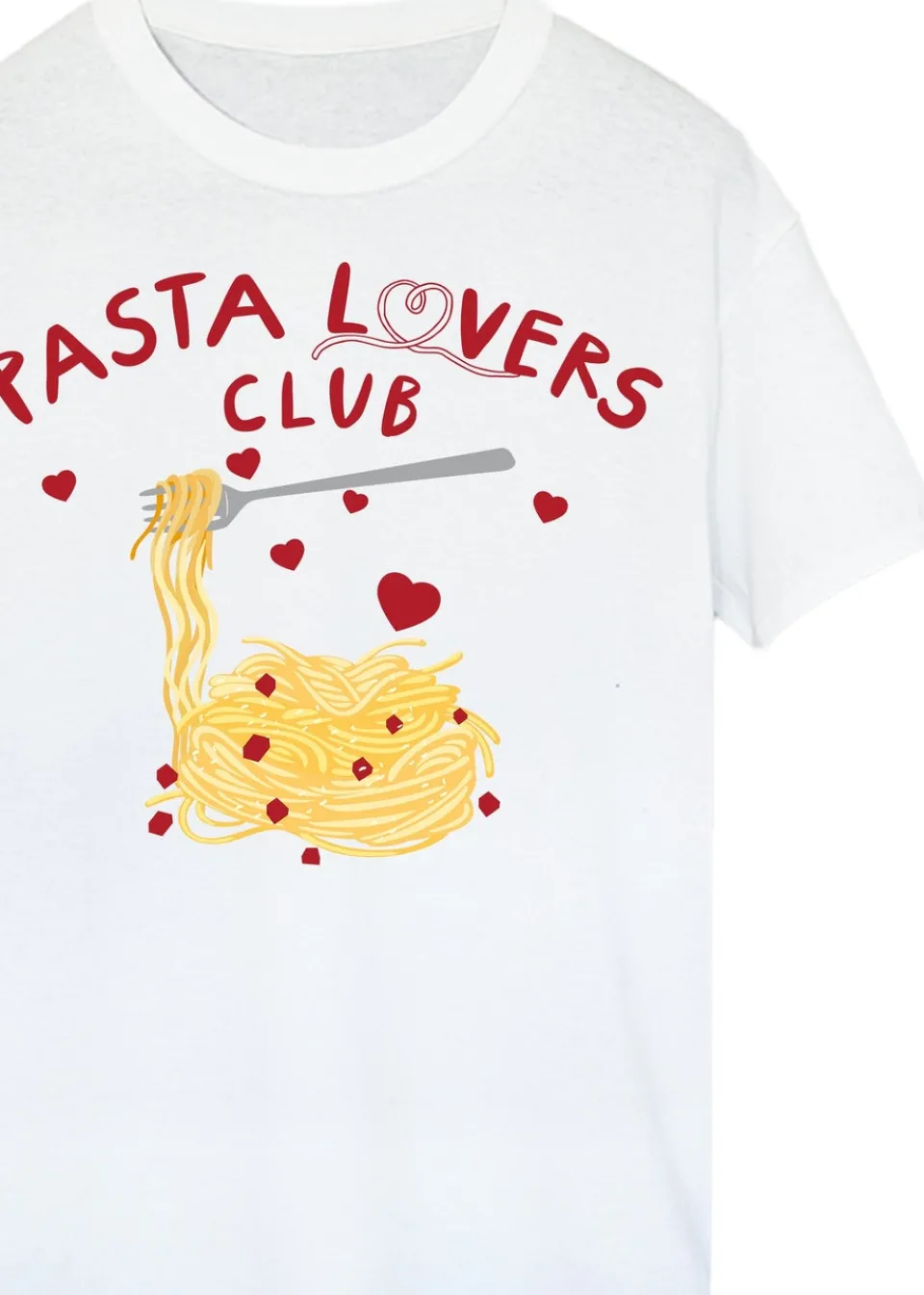 T-Shirts>Brands In Pasta Lovers Club White Boyfriend Fit Graphic T-Shirt