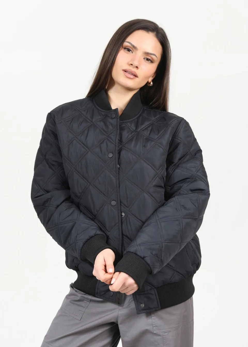 Coats & Jackets>Brave Soul Black Quilted Bomber Jacket