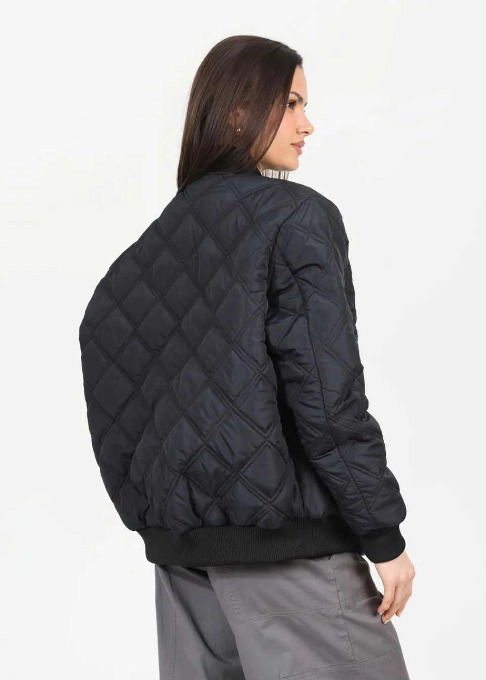 Coats & Jackets>Brave Soul Black Quilted Bomber Jacket