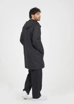 Coats & Jackets>Brave Soul Black Rubberised Hooded Parka Style Jacket