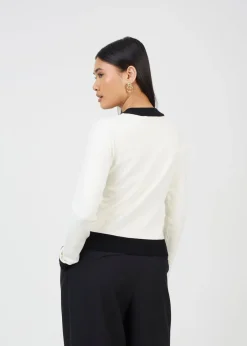 Tops>Brave Soul Cream Classic Round Neck Cardigan