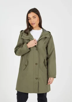 Coats & Jackets>Brave Soul Khaki Lightweight Parka Style Hooded Jacket