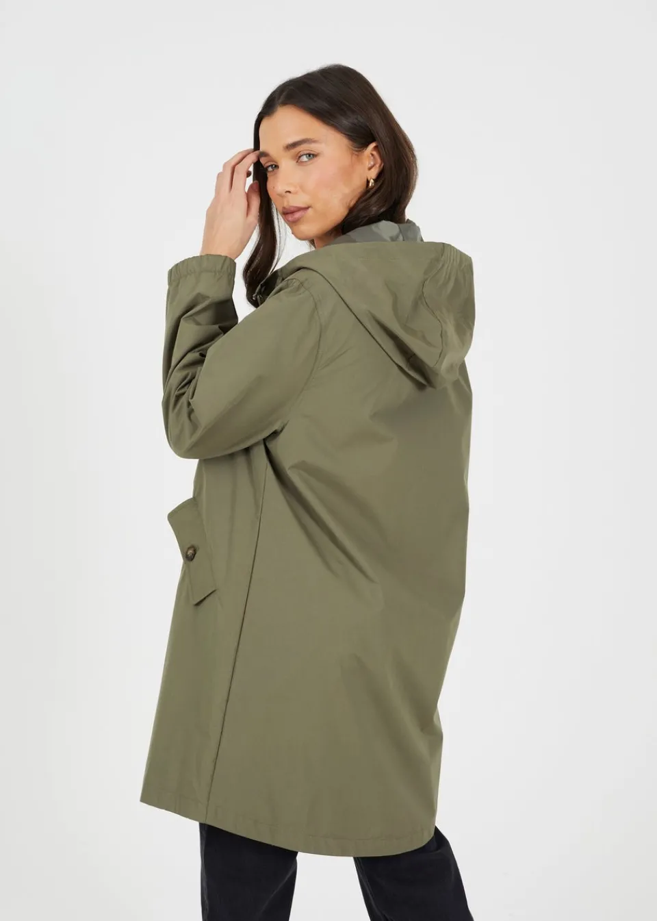 Coats & Jackets>Brave Soul Khaki Lightweight Parka Style Hooded Jacket