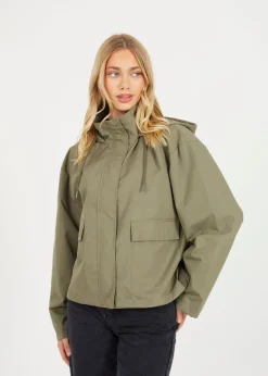 Coats & Jackets>Brave Soul Khaki Short Coated Jacket