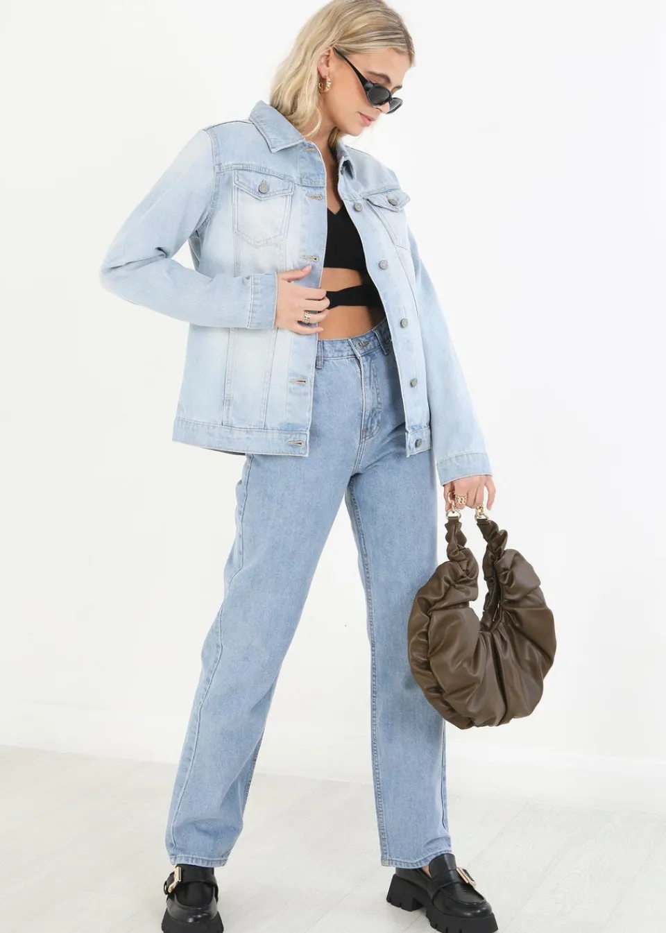Coats & Jackets>Brave Soul Light Blue Oversized Denim Jacket LightBlue