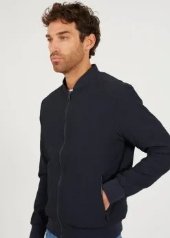 Coats & Jackets>Brave Soul Navy Seersucker Bomber Jacket