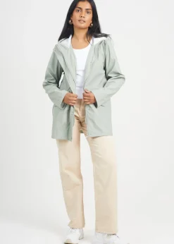 Coats & Jackets>Brave Soul Soft Green Hooded Rain Mac SoftGreen
