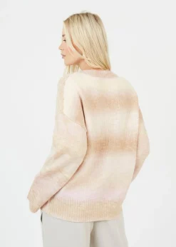 Knitwear>Brave Soul Stone Crew Neck Space Dye Knitted Jumper