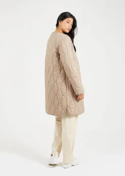 Coats & Jackets>Brave Soul Stone Longline Quilted Jacket