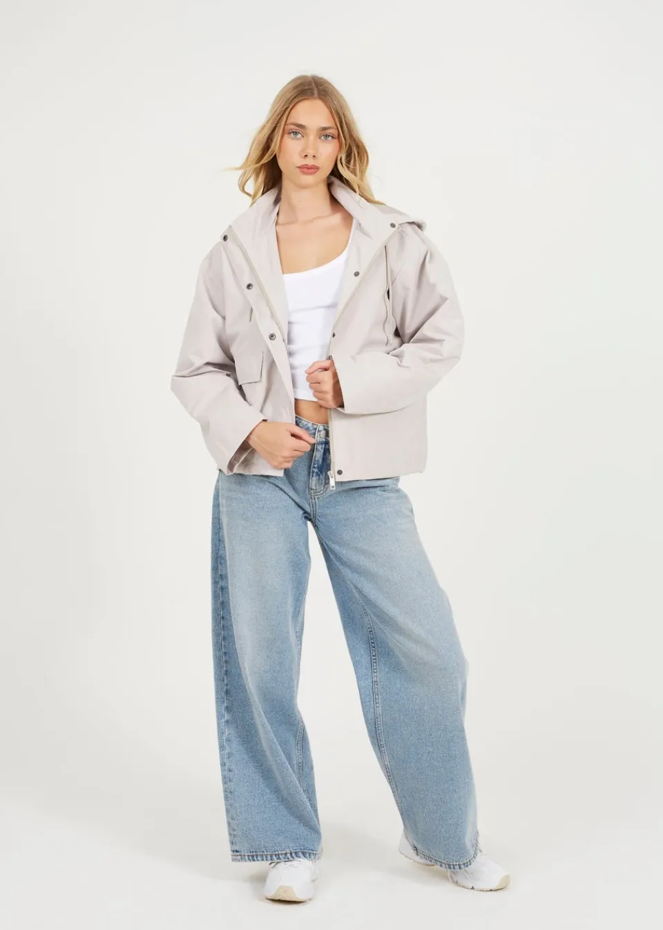 Coats & Jackets>Brave Soul Stone Short Coated Jacket