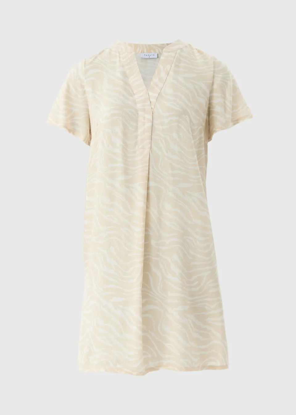 Dresses>Papaya Brown Animal Popover Tunic