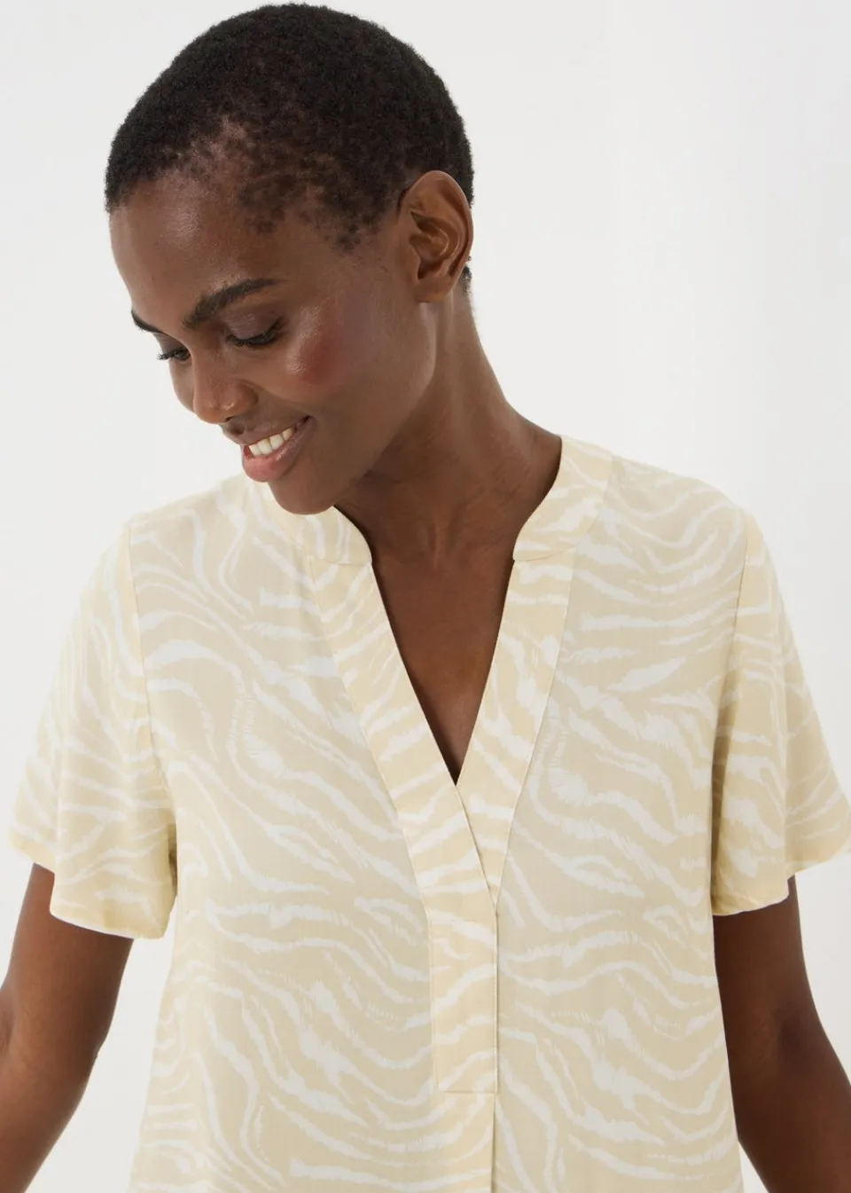 Dresses>Papaya Brown Animal Popover Tunic