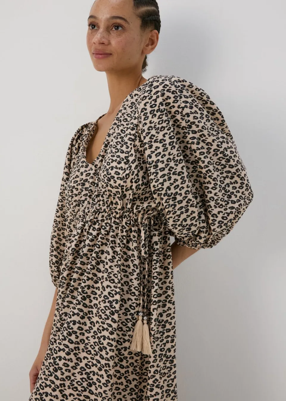 Dresses>Papaya Brown Animal Print Dress