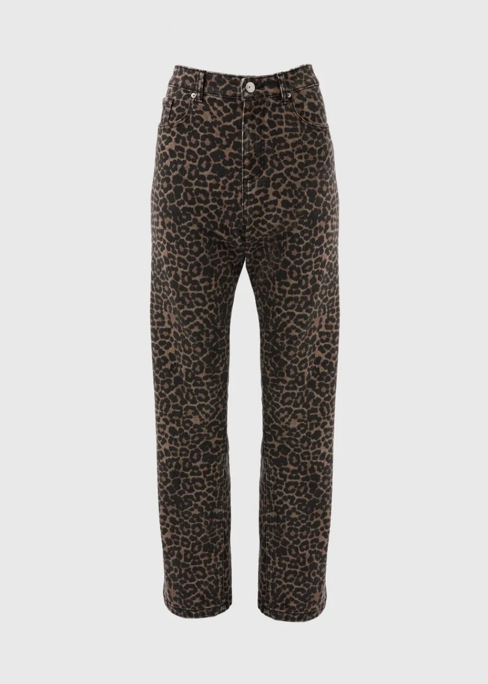 Jeans & Jeggings>Papaya Denim Brown Animal Print Straight Leg Relaxed Jeans