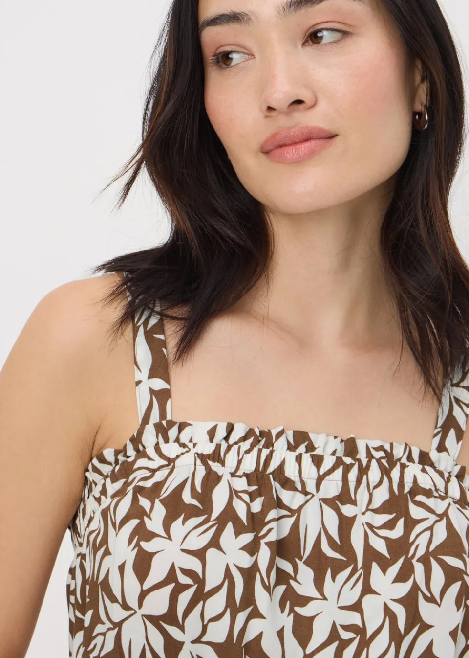 Jumpsuits & Playsuits>Papaya Brown Leaf Print Playsuit