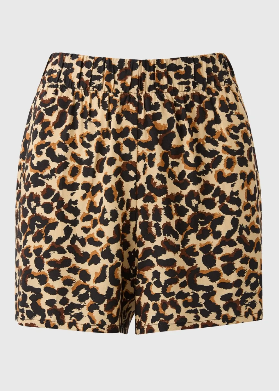 Shorts>Papaya Brown Leopard Print Shorts
