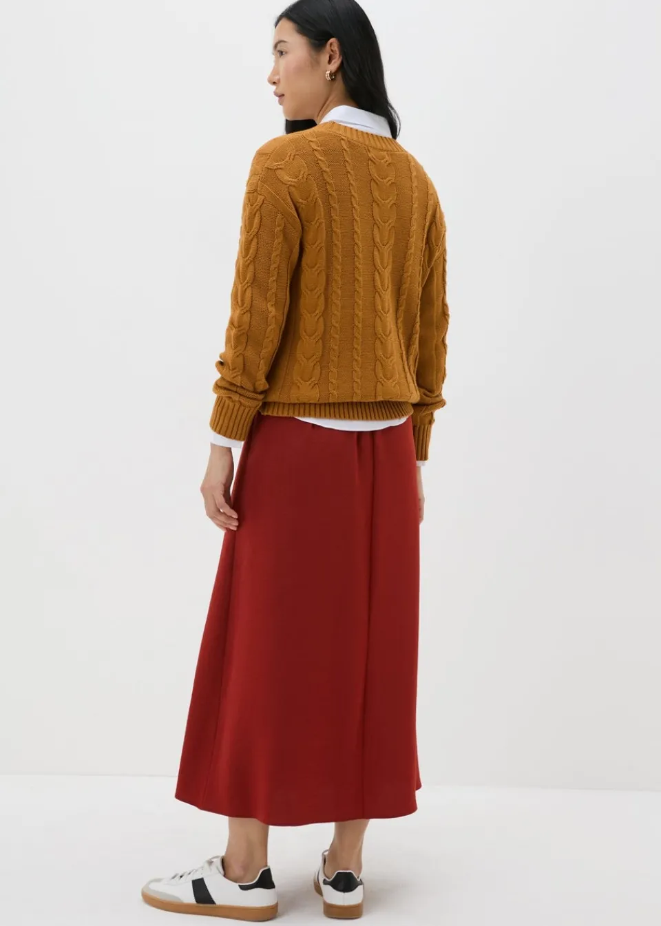 Skirts>Papaya Burnt Orange Satin Midaxi Slip Skirt
