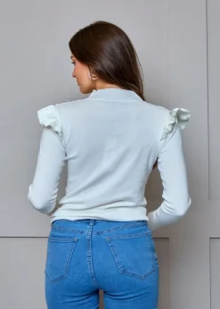 Tops>Chi Chi London White Broderie Trim Knitted Jumper