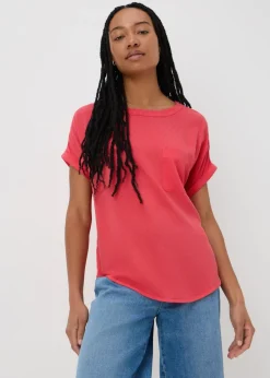 Tops>Papaya Coral Pocket Box Top