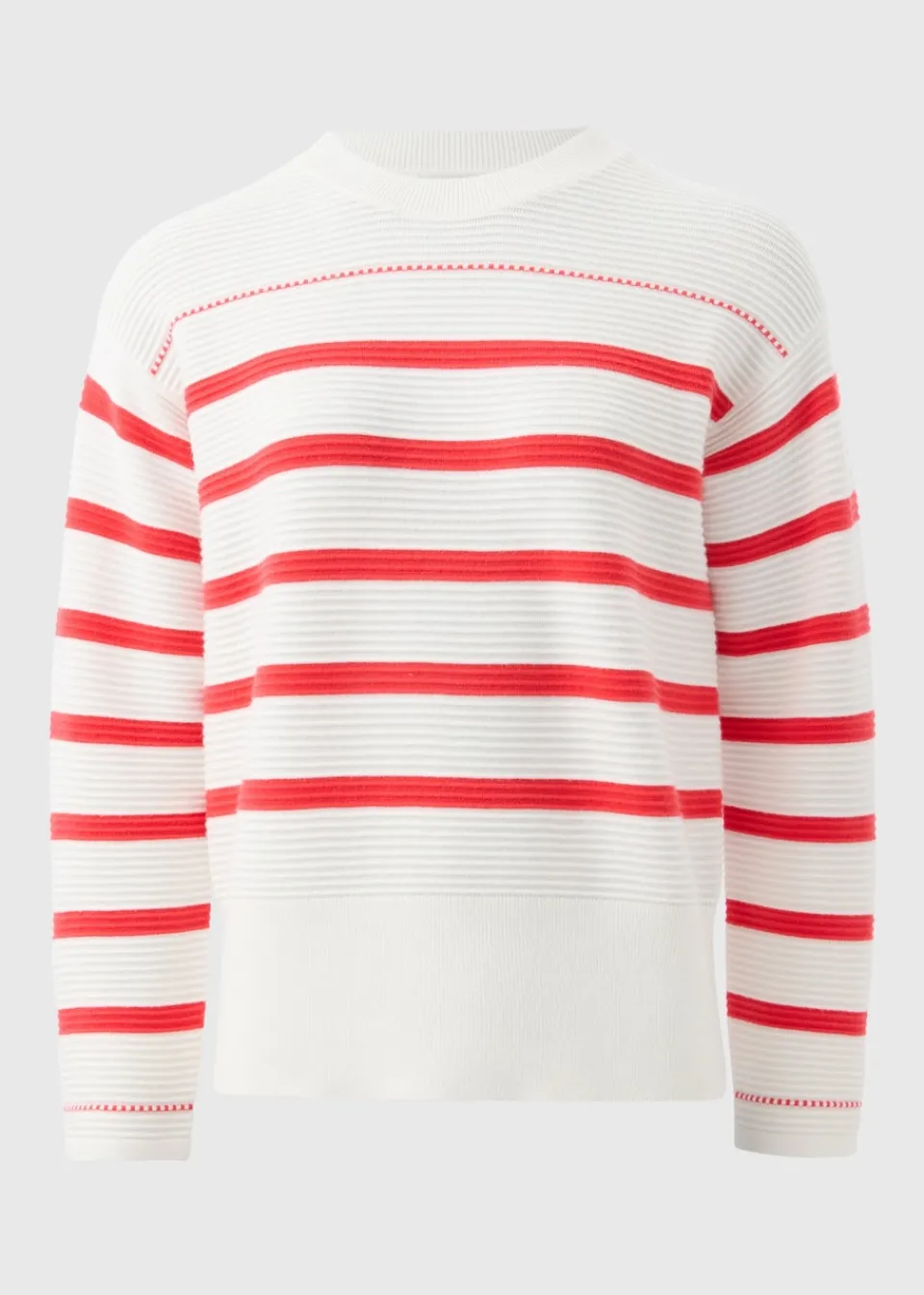 Tops>Papaya Stripe Knitted Jumper Coral