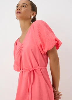 Dresses>Papaya Coral Tie Belt Mini Dress
