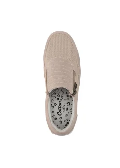Footwear>Cotton Traders Amtique Gold Suede Side Zip Leisure Flex Trainers
