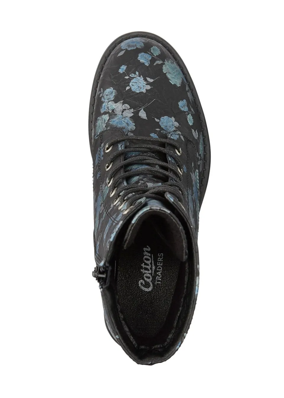 Footwear>Cotton Traders Black Floral Boots