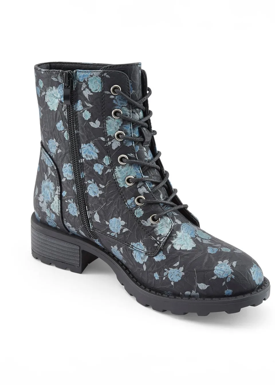 Footwear>Cotton Traders Black Floral Boots