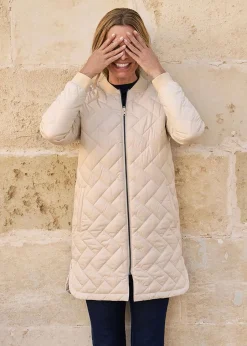 Coats & Jackets>Cotton Traders Champagne Collarless Quilted Jacket